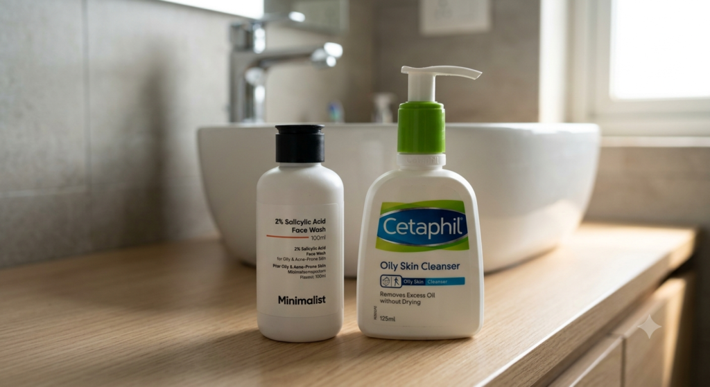 Minimalist vs Cetaphil Face wash quick comparison for oily skin